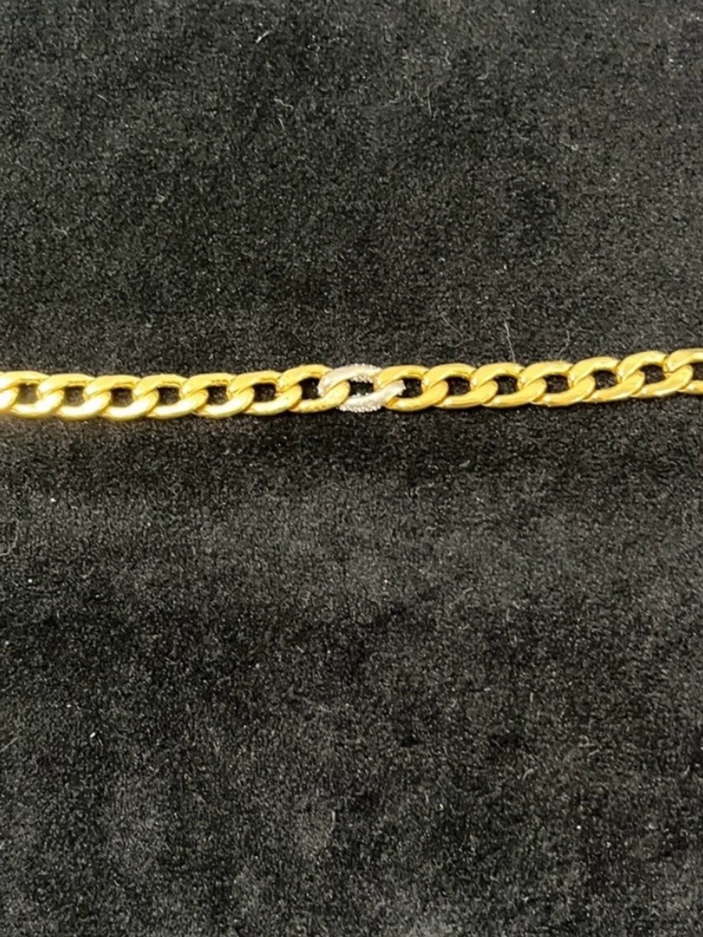 Brighton chain link bracelet w/pavie link and safety lock